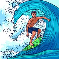 Surfer Man Achtergrond vector