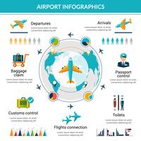 Luchthaven Infographic Set vector