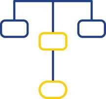 hiërarchisch structuur lijn twee kleur icoon vector