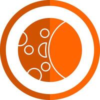 maan fase glyph oranje cirkel icoon vector