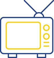 televisie lijn twee kleuren icoon vector