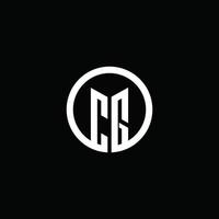 cg monogram logo geïsoleerd met een draaiende cirkel vector