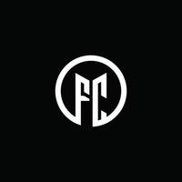 fc monogram logo geïsoleerd met een draaiende cirkel vector