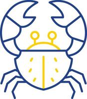 krab lijn twee kleur icoon vector