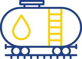 olietank lijn twee kleuren icoon vector