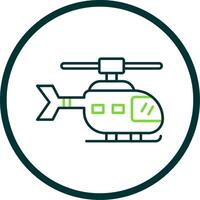 helikopter lijn cirkel icoon vector