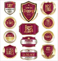 Luxe premium gouden insignes en labels vector