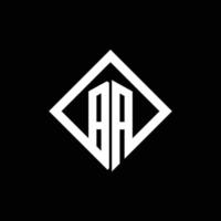 ba logo monogram met vierkante draaistijl ontwerpsjabloon vector
