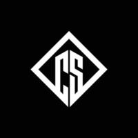cs logo monogram met vierkante draaistijl ontwerpsjabloon vector