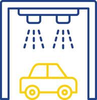 car wash lijn twee kleuren icoon vector