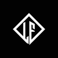lf logo monogram met vierkante draaistijl ontwerpsjabloon vector