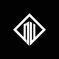 ou logo-monogram met ontwerpsjabloon voor vierkante rotatiestijl vector
