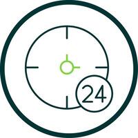 24 uren lijn cirkel icoon vector