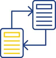 pictogram voor het delen van bestanden lijn twee kleuren vector
