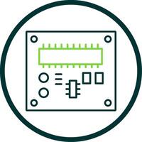 pcb bord lijn cirkel icoon vector