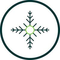sneeuwvlok lijn cirkel icoon vector