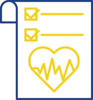 Gezondheid diagram lijn twee kleur icoon vector