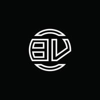 bv logo monogram met negatieve ruimte cirkel afgeronde ontwerpsjabloon vector
