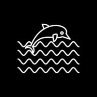 dolfijn lijn omgekeerd icoon vector