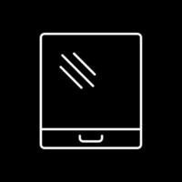tablet lijn omgekeerd icoon vector