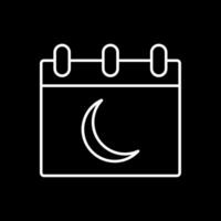 maan kalender lijn omgekeerd icoon vector