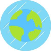 planeet aarde vlak blauw cirkel icoon vector