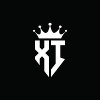 xi logo monogram embleem stijl met kroonvorm ontwerpsjabloon vector