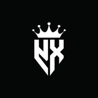 yx logo monogram embleem stijl met kroonvorm ontwerpsjabloon vector