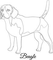 brak tekenfilm hond schets illustratie vector