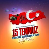 vectorillustratie. Turkse feestdag. vertaling uit het turks, de dag van de democratie en de nationale eenheid van turkije, veteranen en martelaren van 15 juli. met vakantie vector