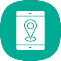 mobiel GPS glyph kromme icoon vector