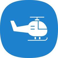 helikopter glyph kromme icoon vector