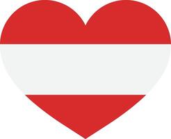 Oostenrijk hart vlag . Oostenrijk liefde symbool . Oostenrijk vlag in de hart . illustratie vector