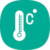 Celsius glyph kromme icoon vector