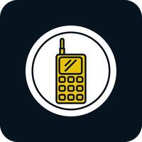 walkie talkie glyph twee kleuren icoon vector