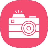 camera glyph kromme icoon vector