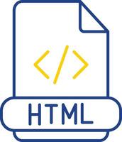 html lijn twee kleur icoon vector