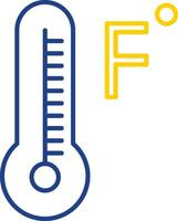 Fahrenheit graden lijn twee kleur icoon vector