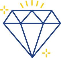 diamant lijn twee kleuren icoon vector