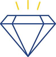diamant lijn twee kleuren icoon vector