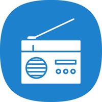 radio glyph kromme icoon vector