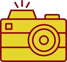 camera lijn twee kleuren icoon vector