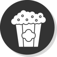 popcorn glyph grijs cirkel icoon vector