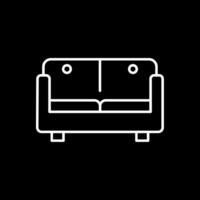 sofa bed lijn omgekeerd icoon vector