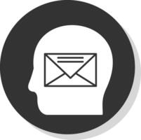 e-mail glyph grijs cirkel icoon vector