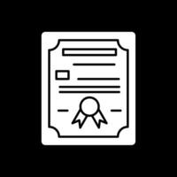 certificaat glyph omgekeerd pictogram vector