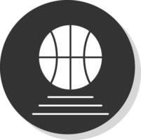 basketbal glyph grijs cirkel icoon vector