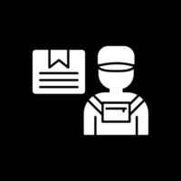 koerier glyph omgekeerd pictogram vector