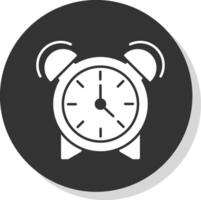 alarm glyph grijs cirkel icoon vector