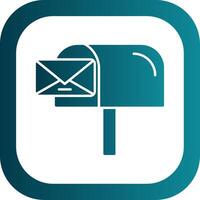 mail doos glyph helling ronde hoek icoon vector